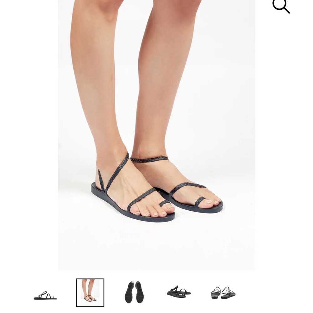 Ancient Greek Sandals Black Braided Sandals